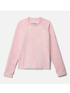 NWT New Columbia Youth Sandy Shores Printed Long Sleeve Pink Sunguard Size M